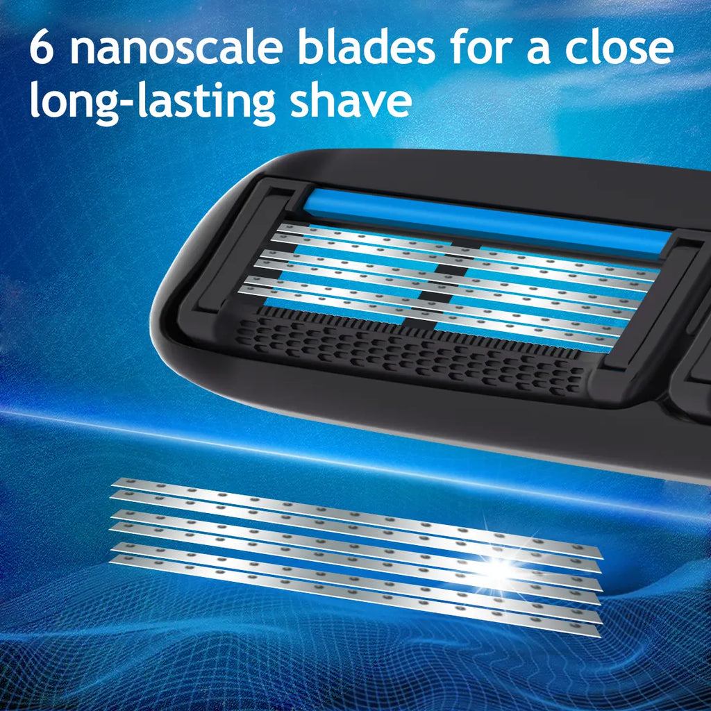 Metablade 2-Piece Back Shaver Set for Men – Long-Handle Groomer with Replaceable Stainless Steel Blades for Body Hair Trimming