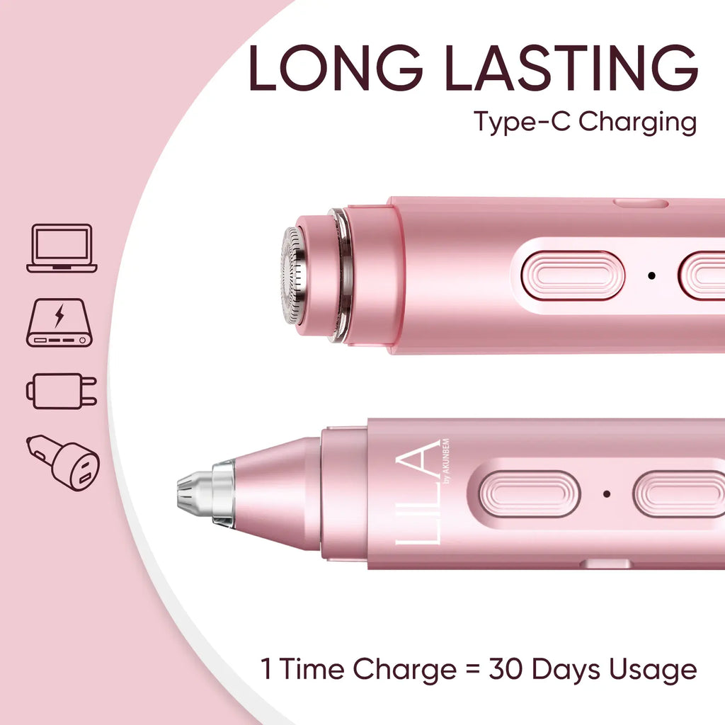 Electric Eyebrow Trimmer – 2-in-1 Facial Hair Remover for Brows, Upper Lip and Face, Compact Women’s Shaver